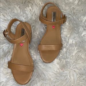Tan buckle sandals